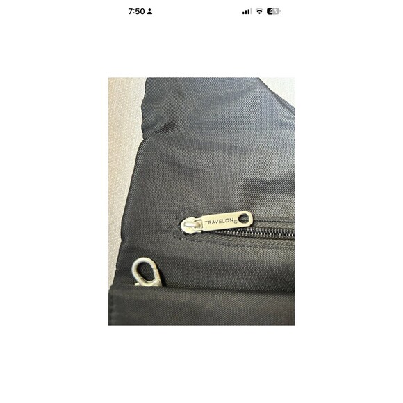 Travelon Black Anti Theft Crossbody Bag Lightweight Travel Everyday Purse EUC - Picture 4 of 6